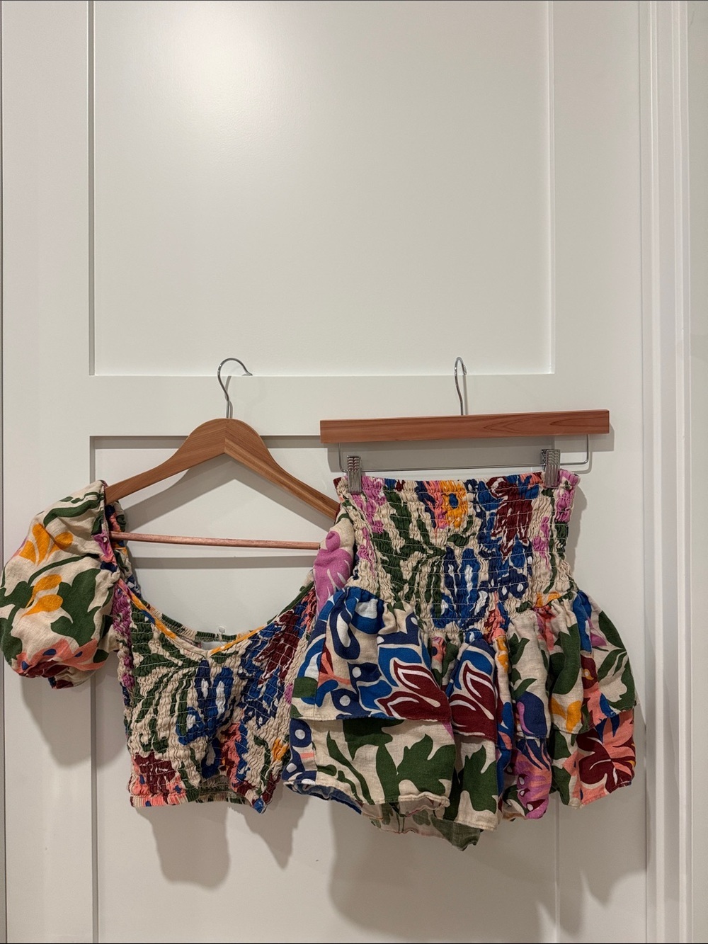 Misa LA 100% linen mini skirt set